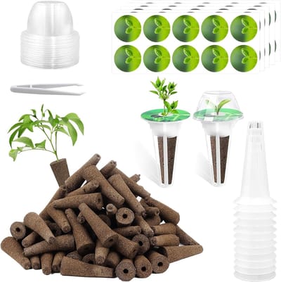 125 Groeisponzen voor Hydrocultuur met Vervangende Kweeksponzen, Etiketten en Plantenaccessoires voor Binnen en Tuin