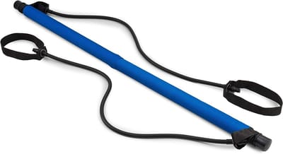 Hop-Sport Pilates Bar Set – Draagbare Pilates Oefenstok met Weerstandsbanden en Expanders voor Full-Body Workout, Krachttraining, Yoga, Stretching en Revalidatie Thuis (blauw)