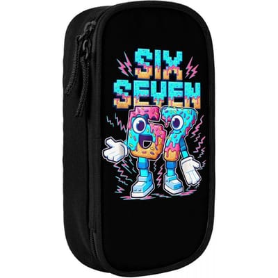 67 Zes Zeven Grappig Italiaans Hersenkronkel 6 7 Meme Etui Grote Etui Rits Terug naar School Etuis Schrijfwaren Organizer (as the picture,One Size)