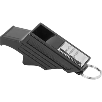 Sifflet Mortun Sans Noyau Haute Fréquence Sifflet d'Arbitre Cintre en Nylon Réglable Sifflet de Compétition Noir Argent black