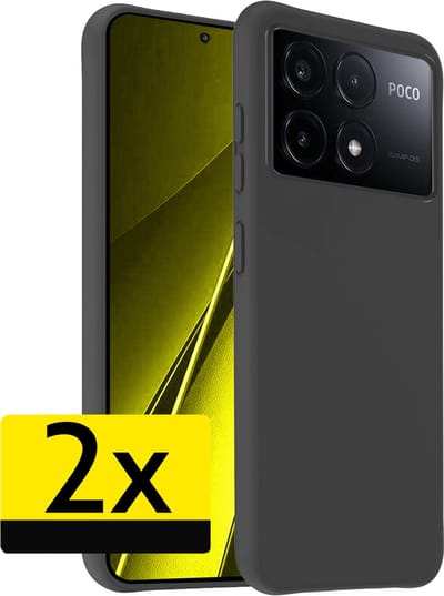 Hoesje - 2 Stuks - Geschikt voor Xiaomi Poco X6 Pro 5G - Sterk & Shockproof - Case Siliconen - Back Cover - Telefoon Hoes - Telefoonhoesjes - Zwart