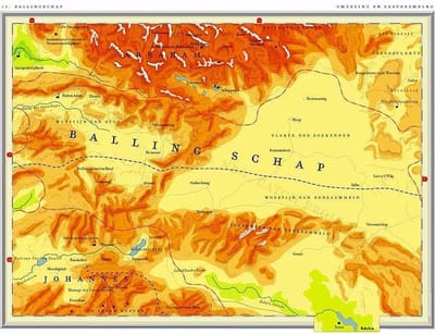 Balingschap - Poster - Kaart uit de Atlas van het Bijbelse Continent - Jean Klare -  30 x 40 cm