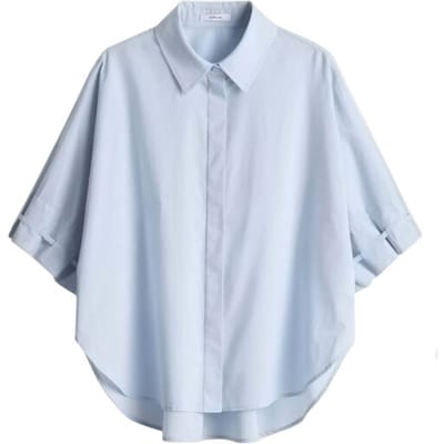 relaxed fit blouse met verdekte knoopsluiting model 'Finoa'