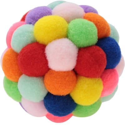 Kleurrijk Pluche Speelspeeltje voor Huisdieren Bal Hond Puppy Kat Oefening Interactief Trainingsinstrument M M red