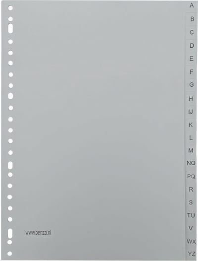 Benza Tabbladen ABC, Alfabet (A t/m Z) A4 (23 rings)