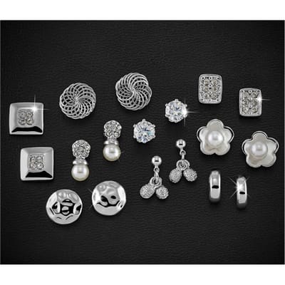 Pierre Cardin dames oorbellen set - sieraden set - zilver kleur - PXE90082A - 8 paar