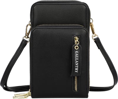 Gallantry - Crossbody - telefoontasje - portemonnee - Mobiele Telefoon - Smartphone - Zwart