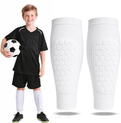 Voetbalscheenbeschermers voor Kinderen - Honingraatkussen en Ademend Ontwerp - Maat S