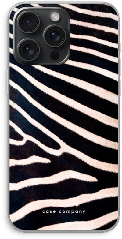 Case Company® - Hoesje geschikt voor iPhone 15 Pro Max hoesje - Zebra - Soft Cover Telefoonhoesje - Bescherming aan alle Kanten en Schermrand