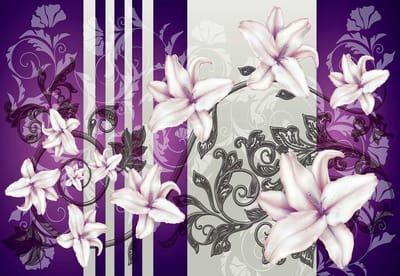 Fotobehang Flower Floral Pattern | XL - 208cm x 146cm | 130g/m2 Vlies