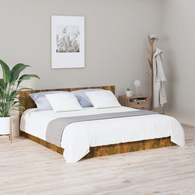 vidaXL - Hoofdbord - 200x1,5x80 - cm - bewerkt - hout - gerookt - eikenkleurig
