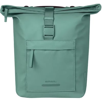 Basil Brooklyn - Dubbele fietstas - 41 Liter - Incl. MIK adapterplaat - Waterdicht - Reflectie details - Gerecycled materiaal - groen