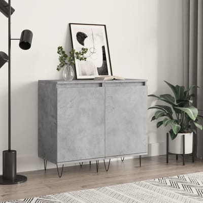 vidaXL - Dressoirs - 2 - st - 40x35x70 - cm - bewerkt - hout - betongrijs