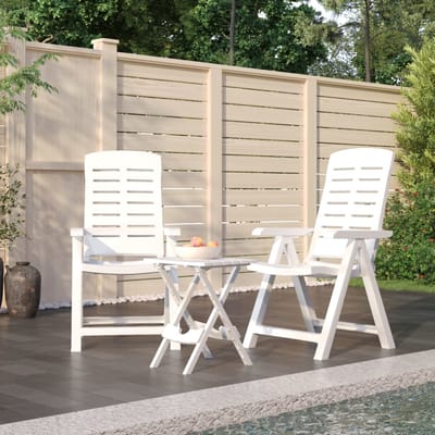 vidaXL - 3-delige - Tuinset - polypropeen - wit