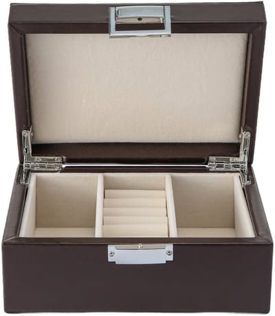 Emilie collection - sieradendoos - luxe juwelendoos - bruin - beautycase - maat small