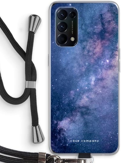 Case Company® - Hoesje met koord geschikt voor Oppo Find X3 Lite hoesje met Koord - Nebula - Telefoonhoesje met Zwart Koord - Bescherming aan alle Kanten en Over de Schermrand