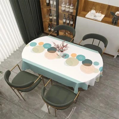 Couverture de Table à manger ovale, imperméable, résistante à l'huile, sans lavage, résistante aux brûlures, tissu de couverture en PVC, nouvelle nappe pliable pour la maison 138x200cm