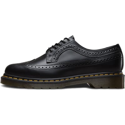 Dr. Martens 3989 Glad Leer Brogue Zwart Gele Stiksels Unisex Sneakers 22210001 37 black