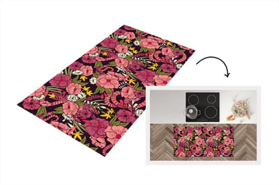 Keukenloper - Loper keuken - Jungle - Bloemen - Patronen - 120x60 cm - Keukenloper vinyl