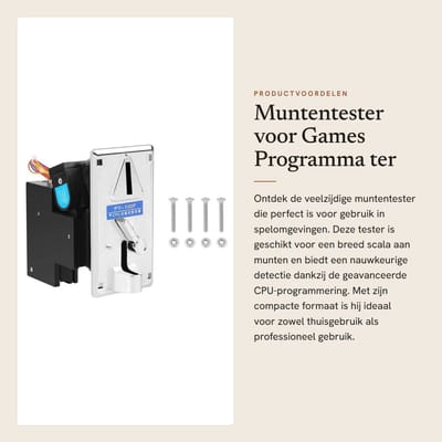 Dailygoods - Muntentester voor Games - Programma ter Voorkoming van Interferentie - Geschikt voor Diverse Munten - Compact Formaat - 124x124x64mm