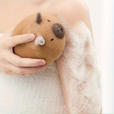 Schattige Bad spons in de vorm van een Capybara - Een Zachte en Milde Exfoliërende Borstel, Ideaal voor Schrobben, Schuimen en Reinigen A Pack
