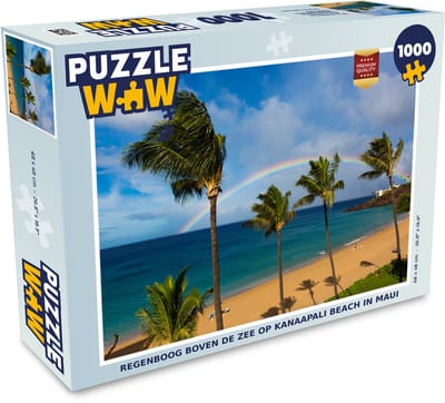 Puzzel Regenboog boven de zee op Kanaapali Beach in Maui - Legpuzzel - Puzzel 1000 stukjes volwassenen