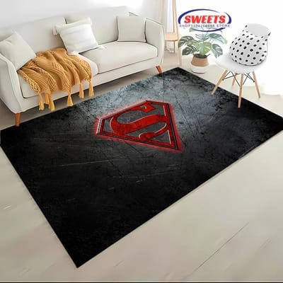 Nieuwe planken! 3D Klassiek DC Logo Tapijt, Woonkamer Slaapkamer Kantoorruimte Kinderkamer naar Keuze, Antislip Machinewasbare Mat 40x60cm (16x24in)
