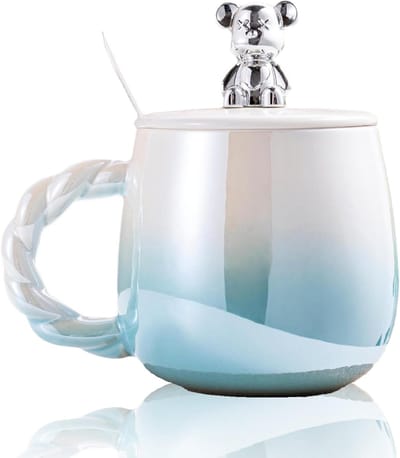 Grote Koffiemok 450ml, Keramische Theemok met Handvat, Ideaal voor Cappuccino en Thee, Perfect voor Thuis en Kantoor