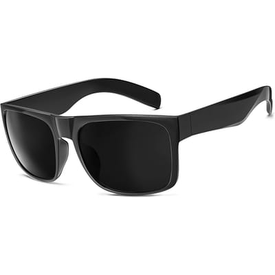 maxjuli XL Extra Grote Vierkante Zonnebril voor Mannen Brede Kop Donker Zwart Zonnebril 149mm W8004
