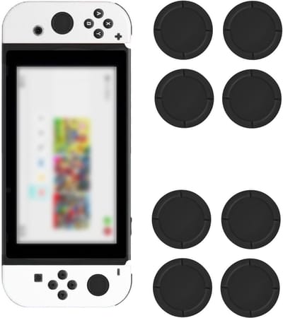 8-delige duimgrepen en beschermhoezen voor joystick, silicone caps voor Switch Lite en Switch OLED (zwart)