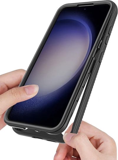Just in Case hoesje geschikt voor Samsung Galaxy A15 (4G/5G) Hoesje - 360° Full Protection Case met ingebouwde Screenprotector - Zwart