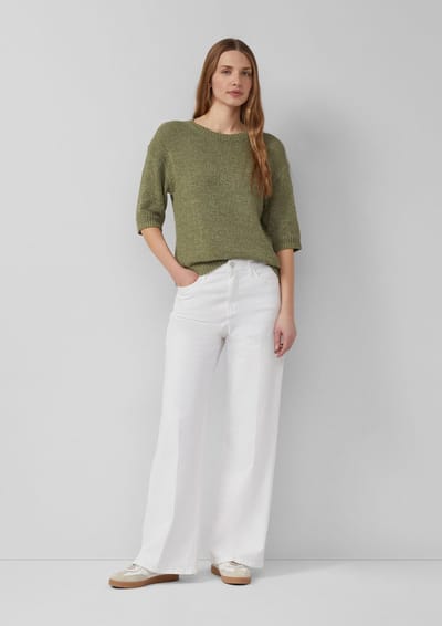Wide leg Jeans van Katoenmix