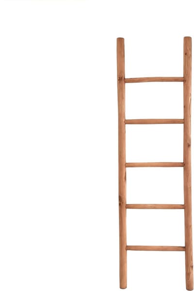 Teakea - Teakhouten Decoratie Ladder Naturel Teak 50x5x175 cm - Stijlvolle Handdoekladder
