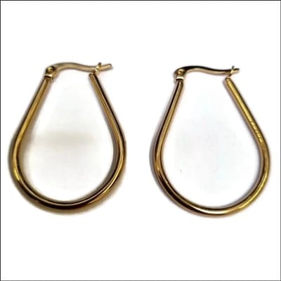 Aramat Jewels | Oorringen | Stijlvolle Druppel Oorringen - Rvs Oorbellen | Goudkleurig | |2mm | Staal | Volwassenen | Verkleurd niet