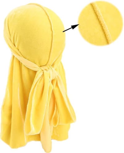 Durag Waves Velvet (Suede) Edition|Premium High Quality|Silky|Haardeksel|Hoofddoek|Cabantis|Geel