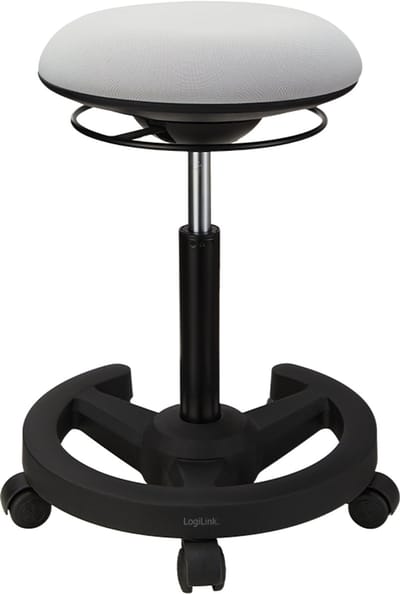 LOGILINK Professional Ergonomische bureaustoel, hoogte 55–73 cm, 360° draaibaar, verstelbaar, draagvermogen tot 136 kg, zwart en grijs
