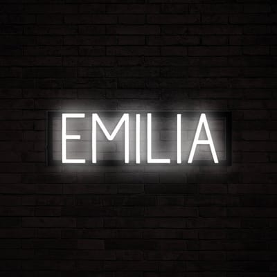 EMILIA - Neon LED Lamp Kinderkamer | SpellBrite | 49,44 x 16 cm | 6 Dimstanden & 8 Lichtanimaties | Naamlamp Wandlamp Neon Verlichting