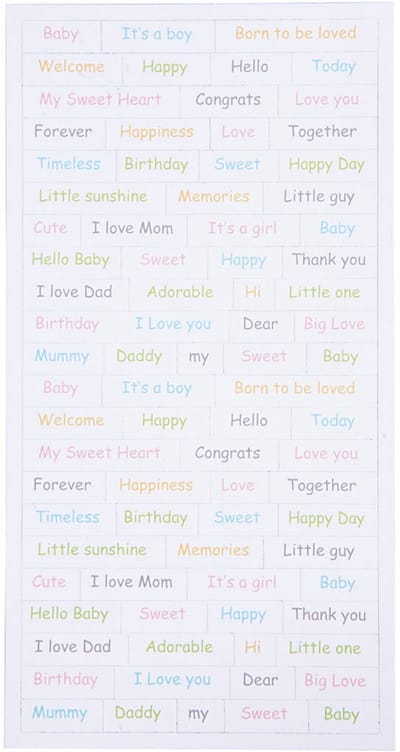 Stickers, baby, vel 12x23 cm, 2x84 stuk/ 1 doos