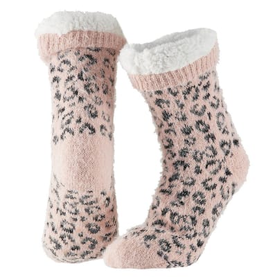Dames huissok - Fake bont - Roze - 36/41