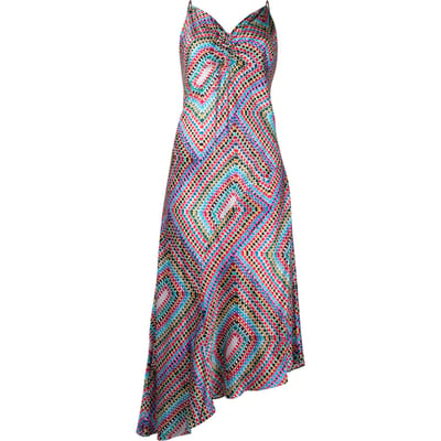 AllSaints Alexia Luisa Dress Rainbow Blue Size: 44 | Midi Dresses Outlet | Dames | Blauw