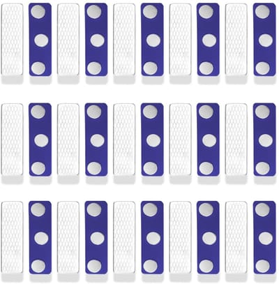 Dailygoods- Naambordjes 30 stuks - Blauwe Naambordjes - Magnetische Badge - PVC/Roestvrij Staal - Geschikt voor ID-Hoezen - Eenvoudig te Dragen