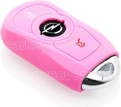 Autosleutel Hoesje geschikt voor Opel - SleutelCover - Silicone Autosleutel Cover - Sleutelhoesje Roze