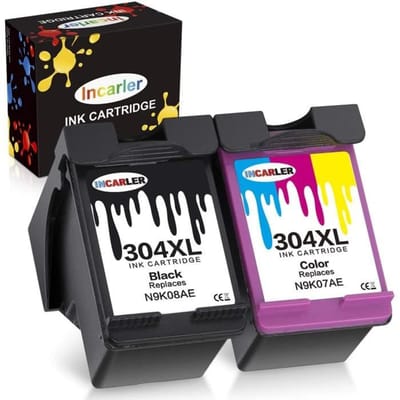 CARTOUCHE IMPRIMANTEIncarler 304 XL Remanufactureacuted Cartouche Encre Compatible avec HP 304XL pour HP Deskjet 2620 3720 2630 366