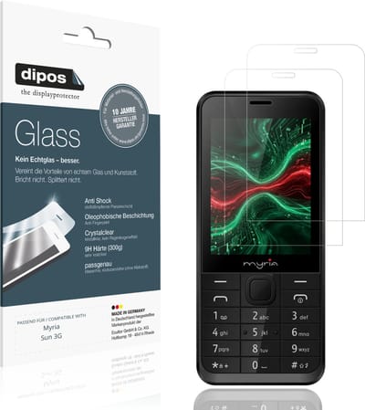 dipos – 2x Pantserfolie geschikt voor Myria Sun 3G | 9H Screenprotector