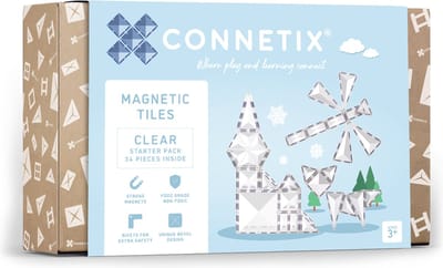 CONNETIX - Magnetisch Tegels - Transparante Startpakket - 34 Stuks - Magnetisch Speelgoed