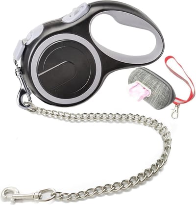 Intrekbare hondenriem 8m nylon met kauwbestendige ketting voor middelgrote en grote honden