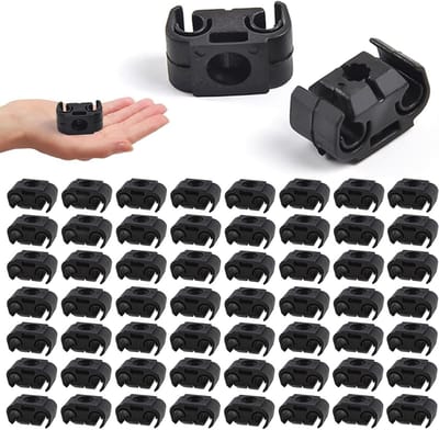 Dubbele Remkabel met 50 Klemmen - Zwarte Plastic Klemmen voor Fietsen, MTB en Bromfietsen - Vervangende Remkabel Accessoires