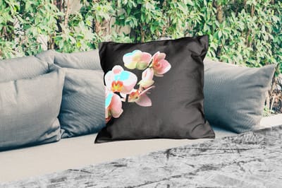 Sierkussen Buiten - Orchidee - Bloemen - Roze - Stilleven - Flora - 60x60 cm - Weerbestendig