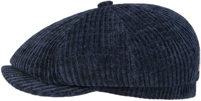Stetson Hatteras Corduroy Jersey Flat Cap navy