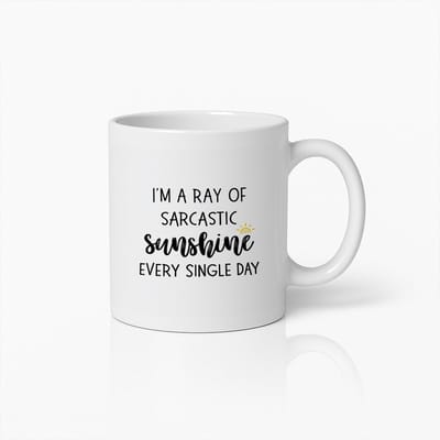 Sarcastic Sunshine Mok 330ml – Grappige Quote Beker – Humoristisch Cadeau voor Vrienden of Collega’s